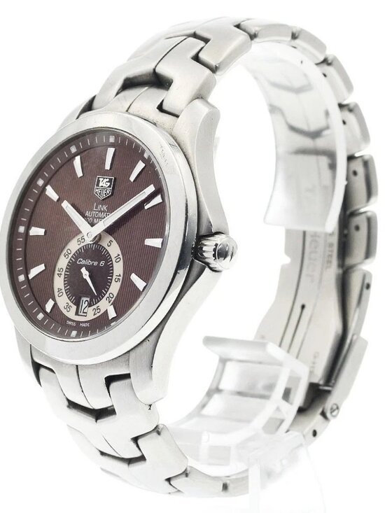 TAG HEUER Link Caliber 6 WJF211C Date Brown Dial Automatic Men\'s Watch_938812 main image 11